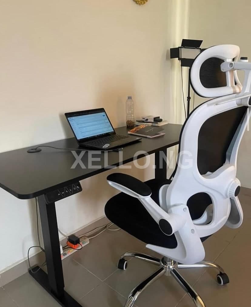 Electric height adjustable sit-stand desk(1.2mtrs*60cm) with ergonomic chair. for sale in Ojo, Lagos